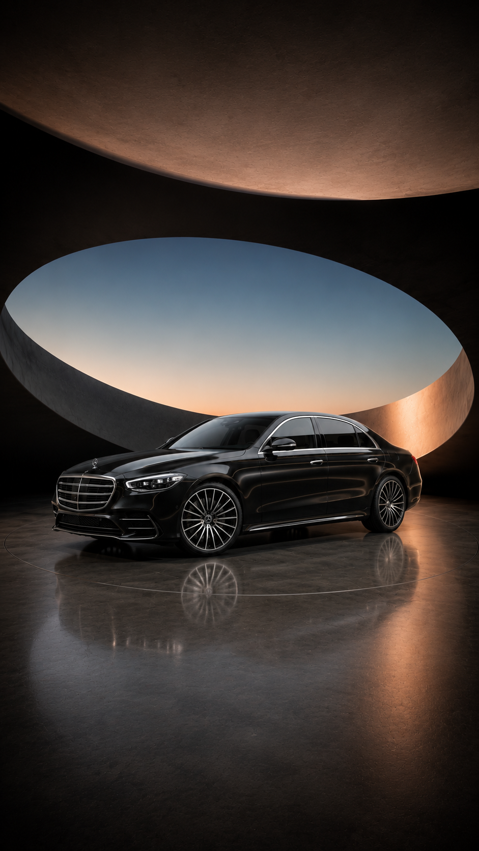 Mercedes-Benz S-Class in a sculptural studio